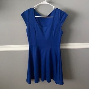 T shirt style blue dress